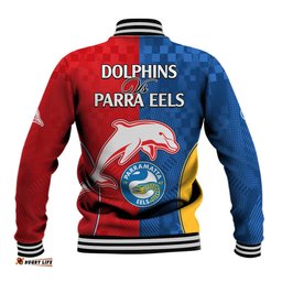 NRL Dolphins Combine Parra Eels Baseball Jacket Sporty Style