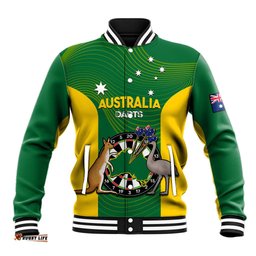 Australia Darts National Color Mix Kangaroo And Emu Baseball Jacket