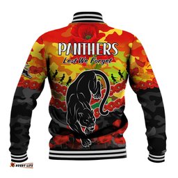 Panthers Rugby ANZAC Baseball Jacket Lest We Forget