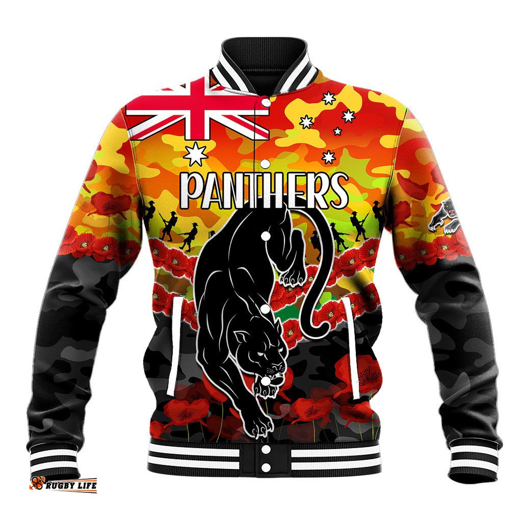 Panthers Rugby ANZAC Baseball Jacket Lest We Forget