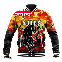 Panthers Rugby ANZAC Baseball Jacket Lest We Forget