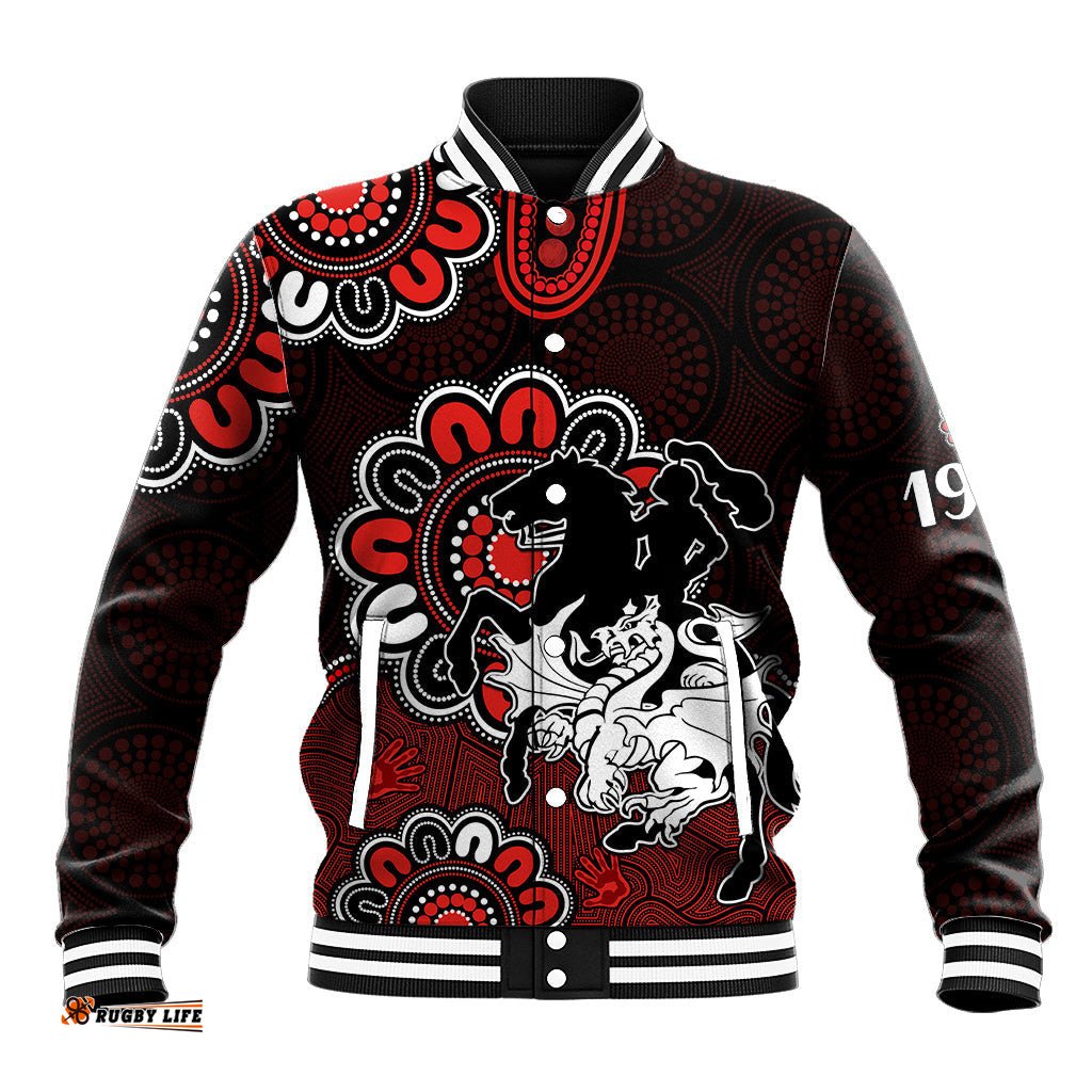 Custom Personalised NRL St. George Illawarra Dragons Rugby Saints 1998 Aboriginal Baseball Jacket