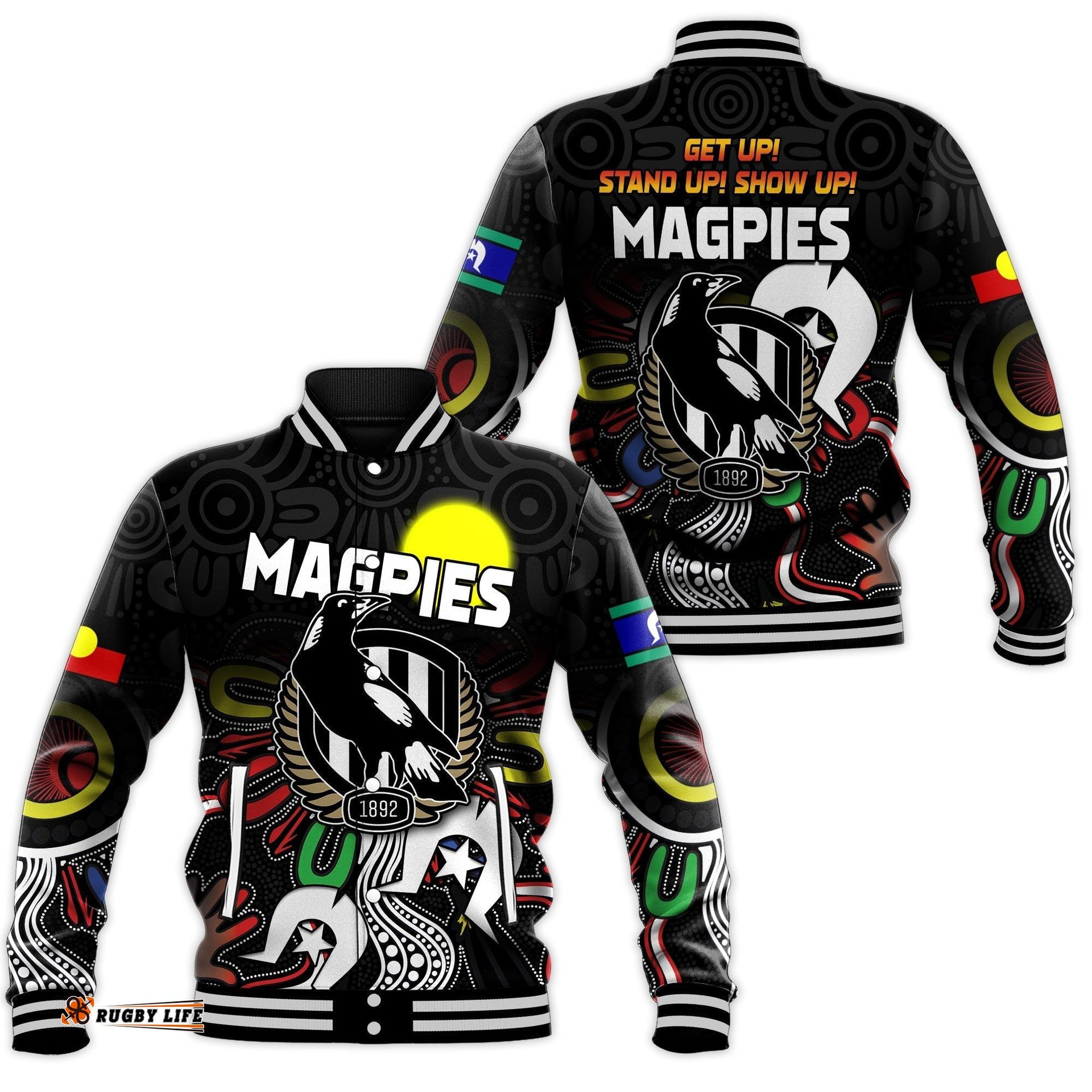 Magpies NAIDOC Week Baseball Jacket Collingwood Football Aboriginal