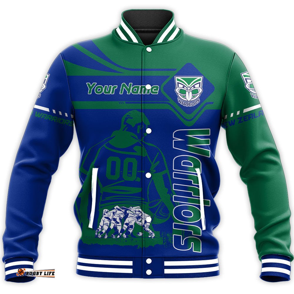 New Zealand Warriors Baseball Jacket Personalized Pentagon Style- NRL