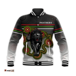 Custom Personalised Panthers Indigenous Baseball Jacket Version White Alternate