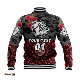 Custom Personalised West Football Club Alice Springs ANZAC Baseball Jacket The Bloods Indigenous Vibes - Black
