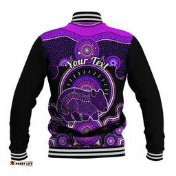 Personalised Australian Astrology Baseball Jacket Aboriginal Wombat Zodiac Sign