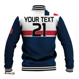 Custom Personalised France Rugby 7s Le XV de France Baseball Jacket