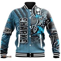Vibe Hoodie Clothing - Cronulla-Sutherland Sharks Sporty Style Baseball Jackets