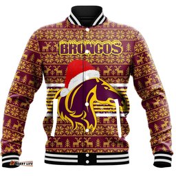 Vibe Hoodie Clothing - Brisbane Broncos Christmas Baseball Jackets