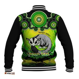 Personalised Australia Gemini Sugar Gilder Zodiac Baseball Jacket Auz Astrology Aboriginal - Green