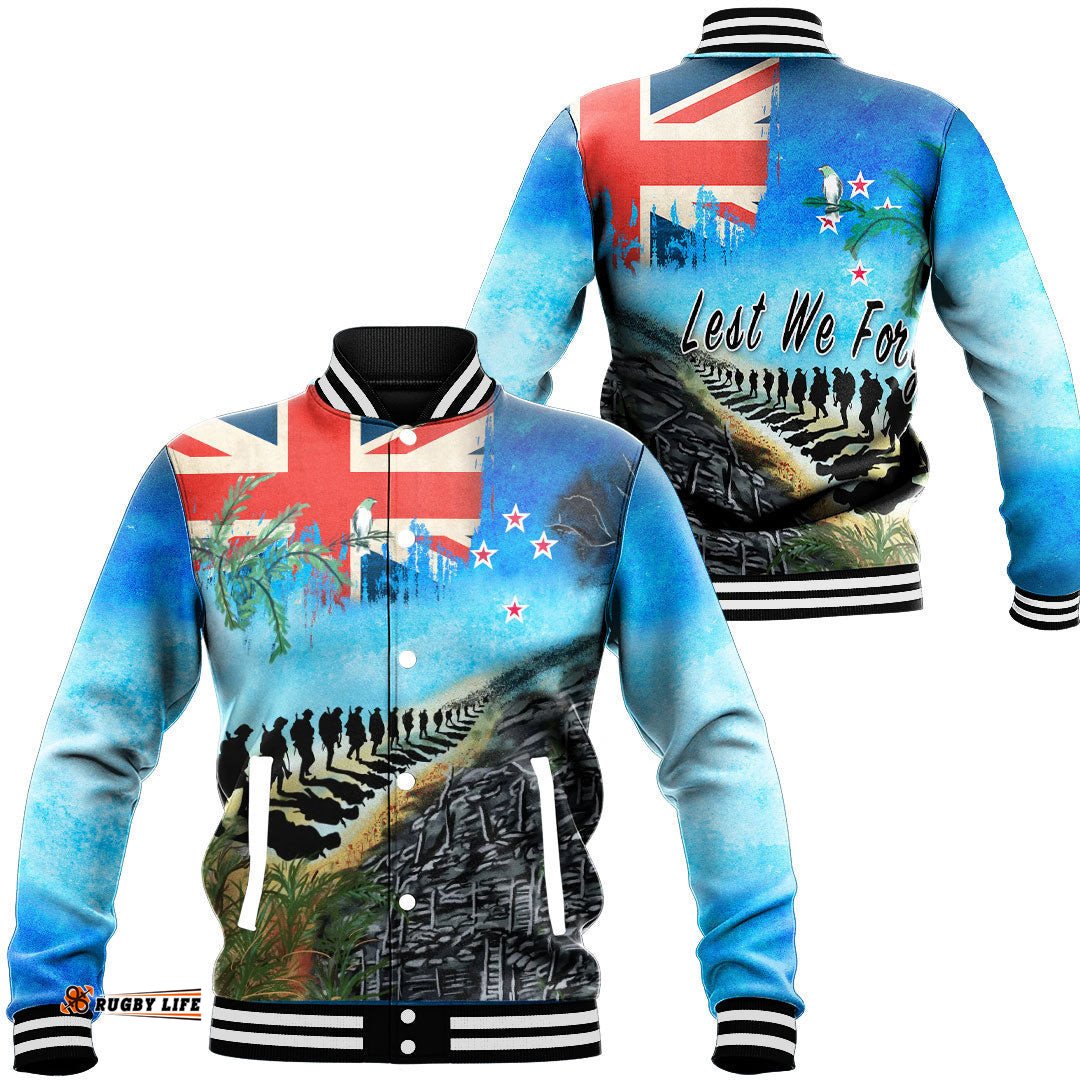 Vibe Hoodie Clothing - New Zealand Anzac Day Lest We Forget Baseball Jacket