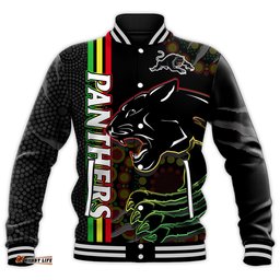 Penrith Panthers Rugby Baseball Jacket The Mountain Men Aboriginal Art Dynamic