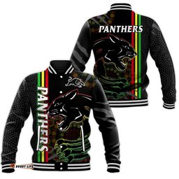 Penrith Panthers Rugby Baseball Jacket The Mountain Men Aboriginal Art Dynamic