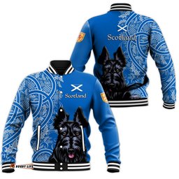 Scottish Terrier With Thistle Baseball Jacket