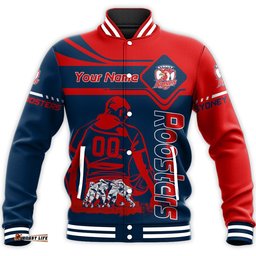 Sydney Roosters Baseball Jacket Personalized Pentagon Style- NRL