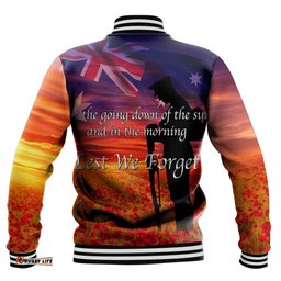 Vibe Hoodie Clothing - Australia Lest We Forget Light Horse Silhouette Baseball Jacket