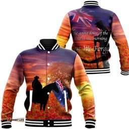 Vibe Hoodie Clothing - Australia Lest We Forget Light Horse Silhouette Baseball Jacket