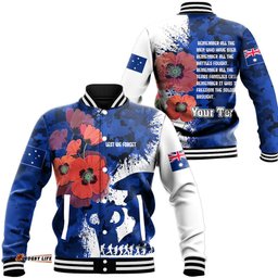 Vibe Hoodie Clothing - Custom Anzac Day Silhouette Soldier Baseball Jacket