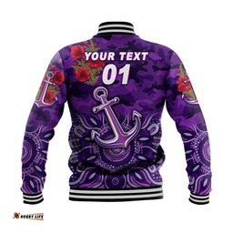 Custom Personalised Fremantle Dockers ANZAC Baseball Jacket Freo Indigenous Vibes