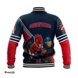 Custom Personalised Roosters Rugby Baseball Jacket Mix Aboriginal Simple