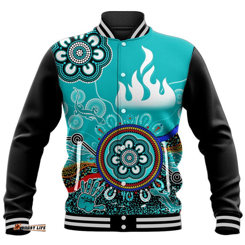 Brisbane Heat Baseball Jacket Cricket Indigenous Aboriginal Lizard Version