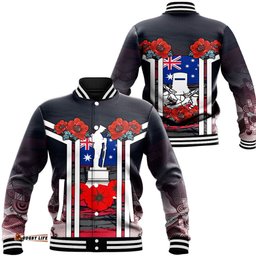 Vibe Hoodie Clothing - Australia Anzac Day Poppy Aboriginal Pattern Baseball Jacket