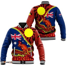 Australia Day Indigenous Art Baseball Jacket