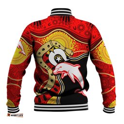 Dolphins Mascot NRL Baseball Jacket NAIDOC