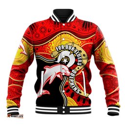 Dolphins Mascot NRL Baseball Jacket NAIDOC