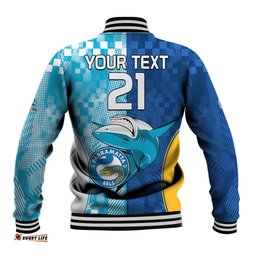 Custom NRL Shark Combine Eels Rugby Baseball Jacket Sporty Style