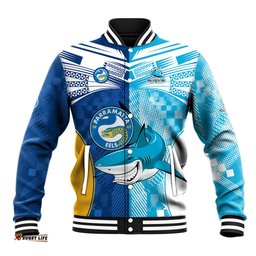 Custom NRL Shark Combine Eels Rugby Baseball Jacket Sporty Style