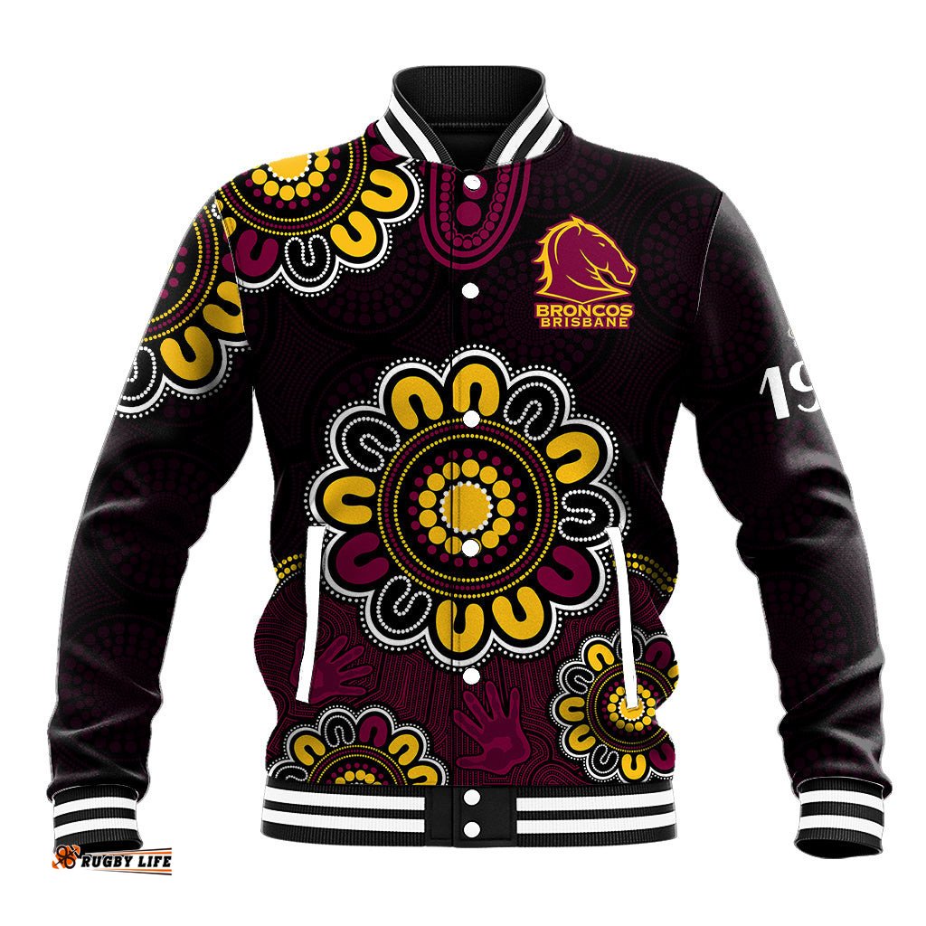 NRL Brisbane Broncos Rugby 1987 Aboriginal Baseball Jacket