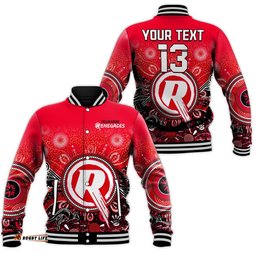 Custom Text and Number Melbourne Renegades Baseball Jacket Cricket Aboriginal