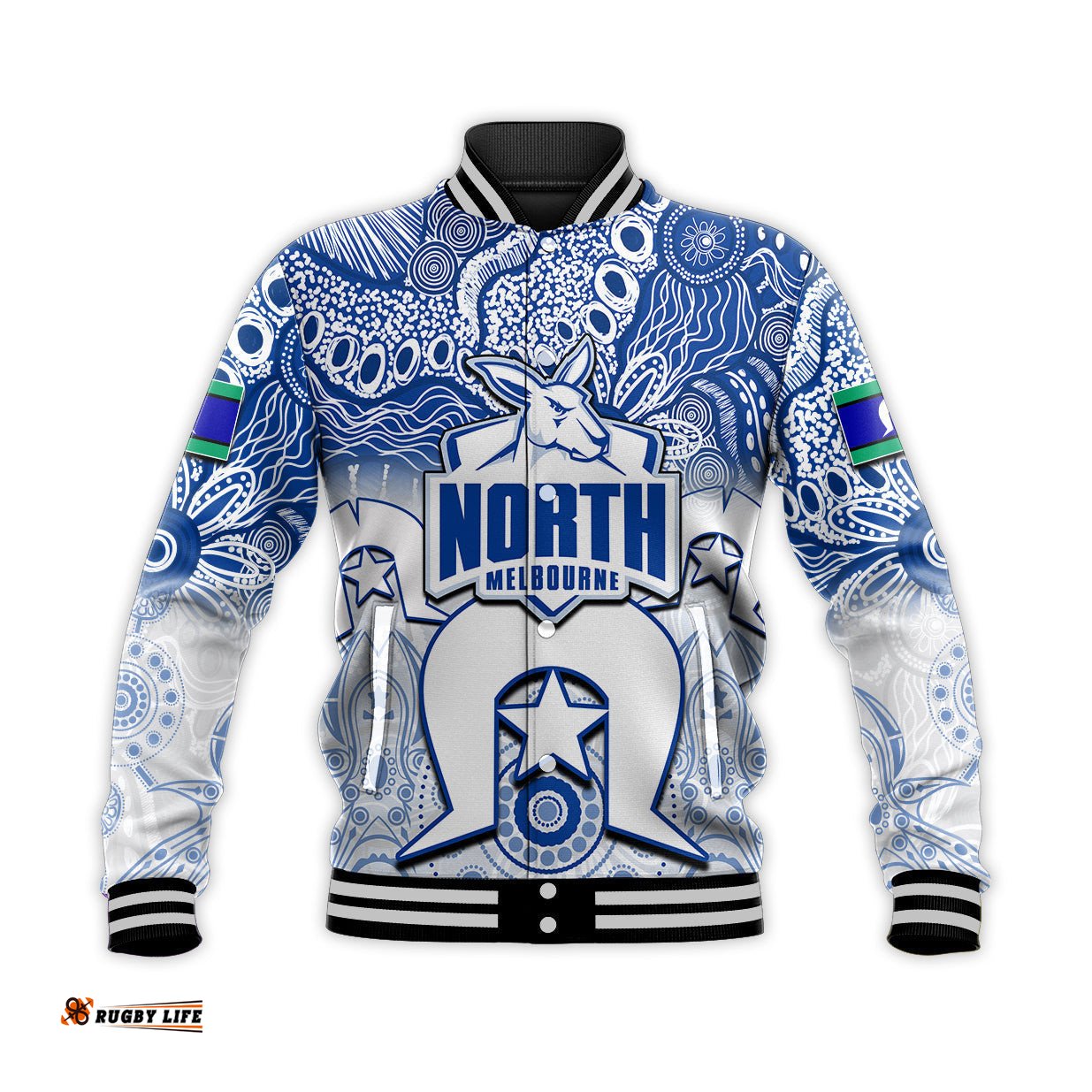 Custom Personalised Kangaroos Australian Football Torres Strait Islanders Mix Aboriginal Baseball Jacket