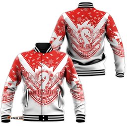Swans Football Baseball Jacket Est 1874 Aboriginal Boomerang Sydney Bloods