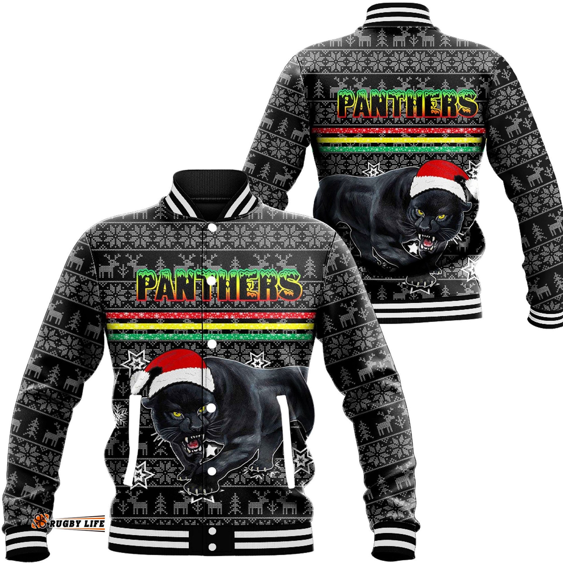 Vibe Hoodie Clothing - Penrith Panthers Christmas Baseball Jackets