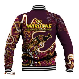 Queensland Rugby Baseball Jacket State of Origin Go Maroons Indigenous Tribal
