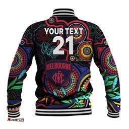 Custom Demons Football Aboriginal Art Baseball Jacket NAIDOC Indigenous Tribal