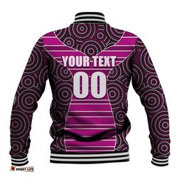NRL - Boncos Baseball Jacket Mix Dot Aboriginal Pink Version