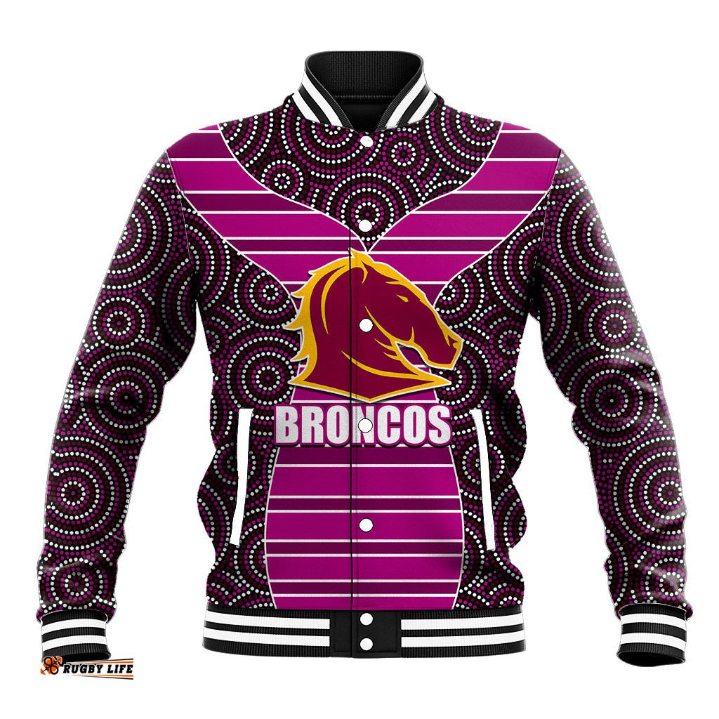 NRL - Boncos Baseball Jacket Mix Dot Aboriginal Pink Version