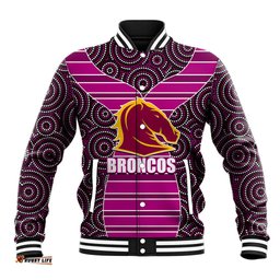 NRL - Boncos Baseball Jacket Mix Dot Aboriginal Pink Version
