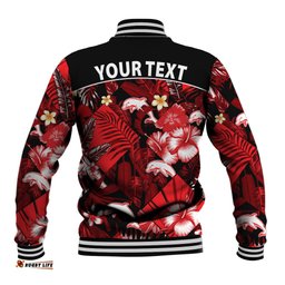 Custom Personalised Dolphins Rugby Baseball Jacket Fashion Tropical Jungle Flowers