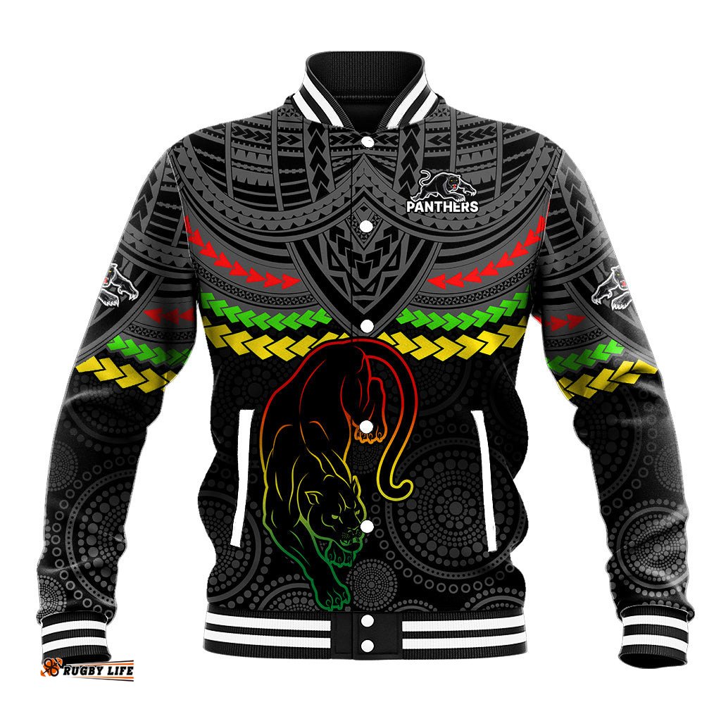 Panthers Rugby Baseball Jacket Polynesian and Aboriginal Vibe