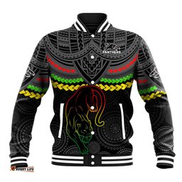 Panthers Rugby Baseball Jacket Polynesian and Aboriginal Vibe