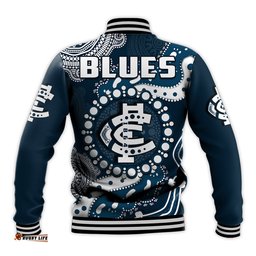 Carlton Football Baseball Jacket Blues 1864 Boomerang Indigenous Artsy