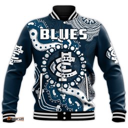 Carlton Football Baseball Jacket Blues 1864 Boomerang Indigenous Artsy