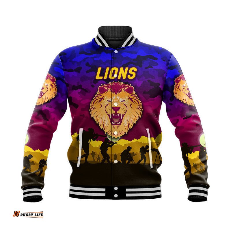 Custom Personalised Brisbane Lions ANZAC Baseball Jacket Simple Style
