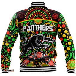 Panthers Rugby Baseball Jacket Boomerang Indigenous Dots