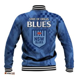 NSW Blues Rugby Baseball Jacket Origin New South Wales Sporty Style